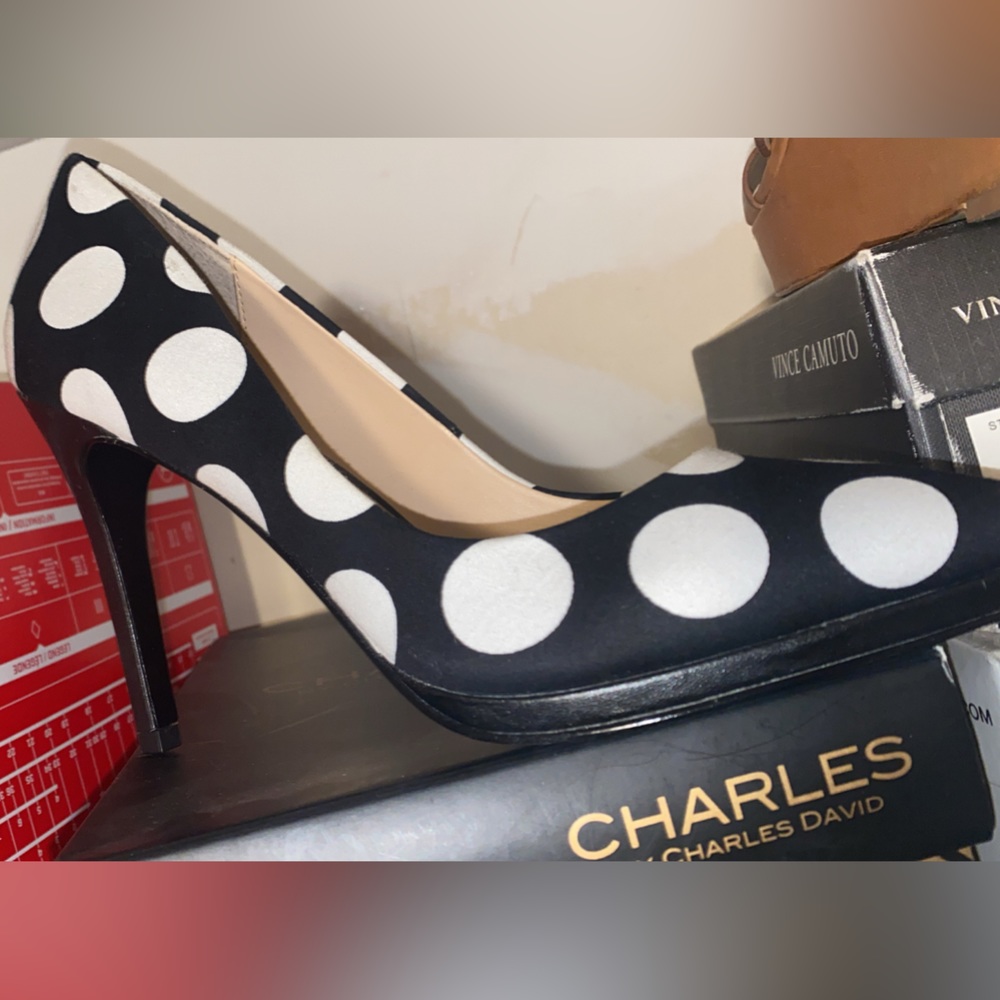 Charles David polka dots heels